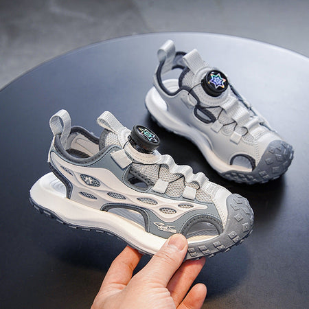 Light Gray AquaStride Kids Premium Closed-Toe Beach Sandals