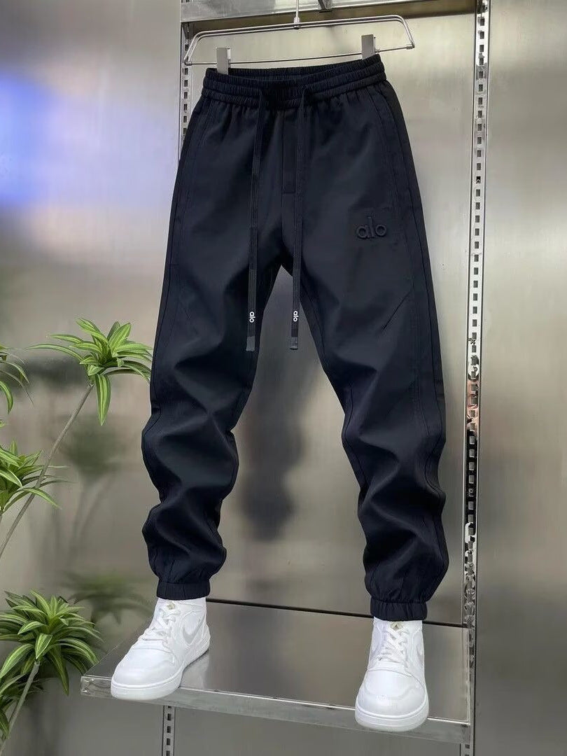 Men's Korean Style Solid Color Patchwork Tapered Jogger Pants