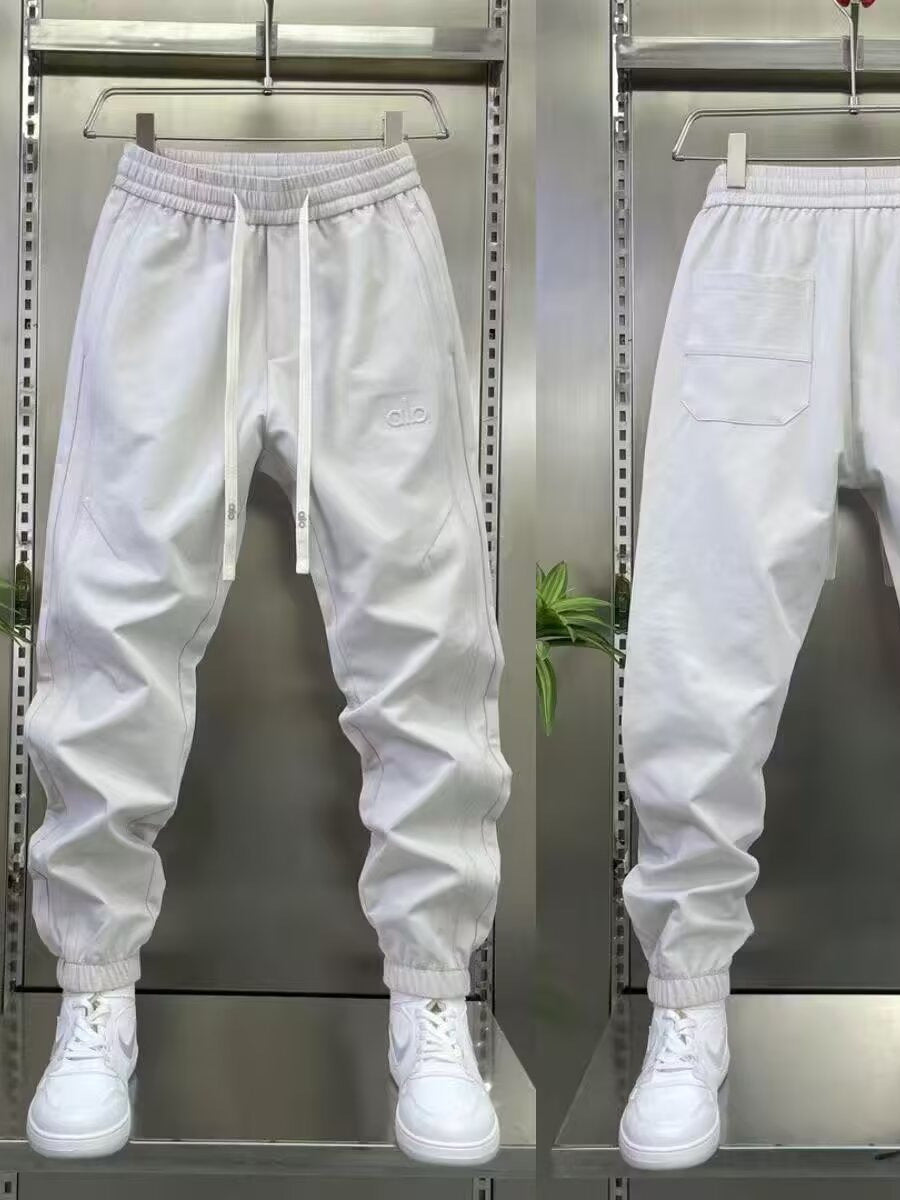 Men's Korean Style Solid Color Patchwork Tapered Jogger Pants