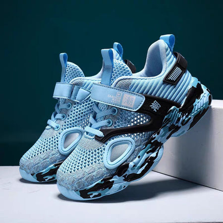 Sky Blue AeroGrid Kids Premium Hollow Frame Sneakers