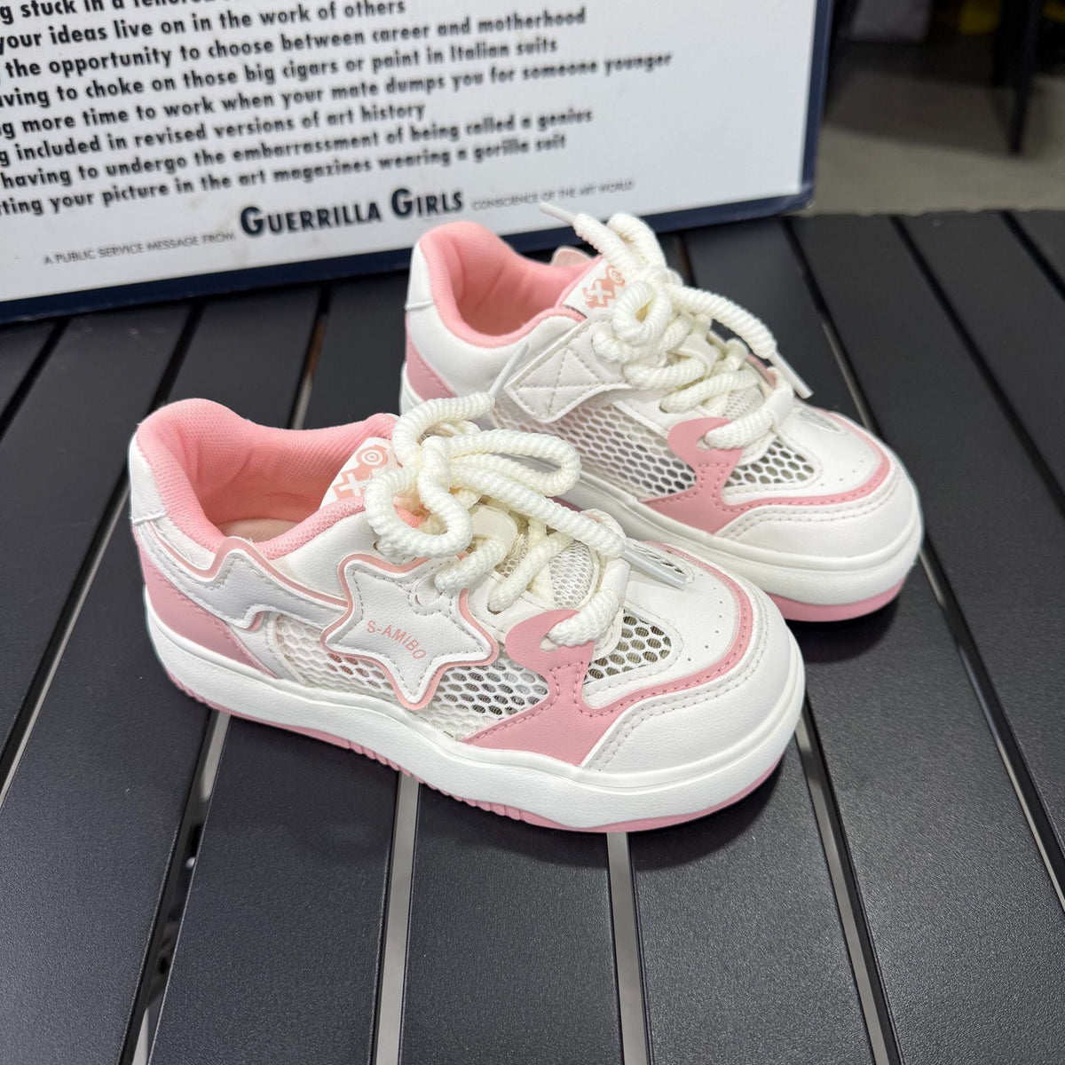 Rice Powder Premium Ultra-Fiber Mesh Skate Sneakers