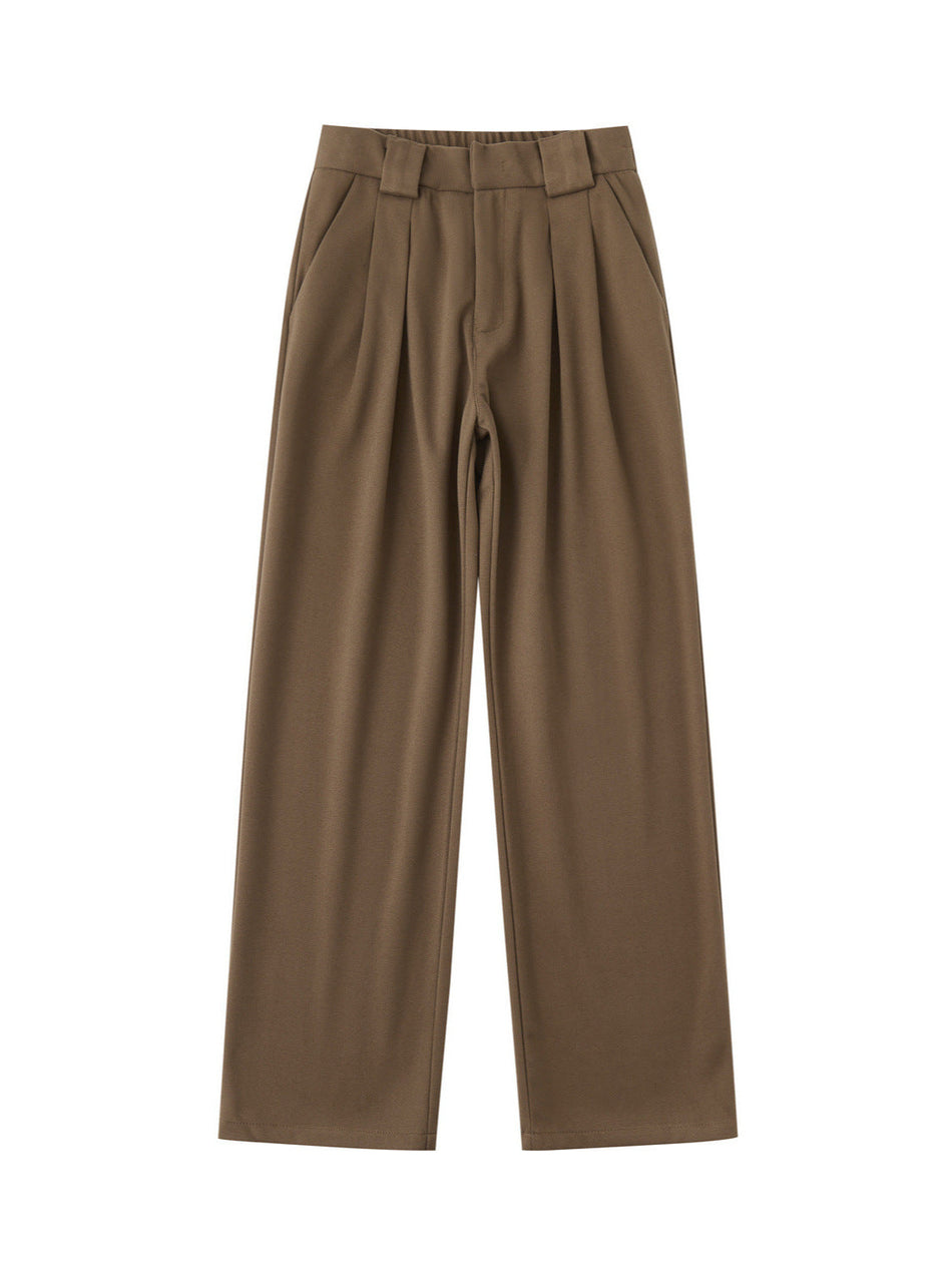 Men's Autumn Loose Straight Draped Wide-Leg Dress Trousers