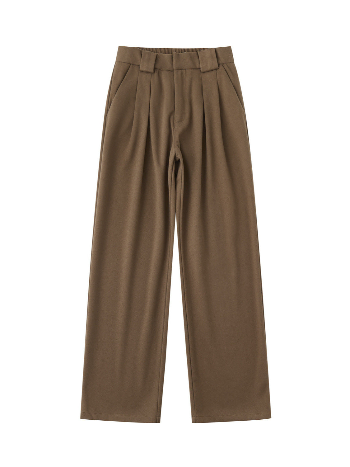Black Men's Autumn Loose Straight Draped Wide-Leg Dress Trousers