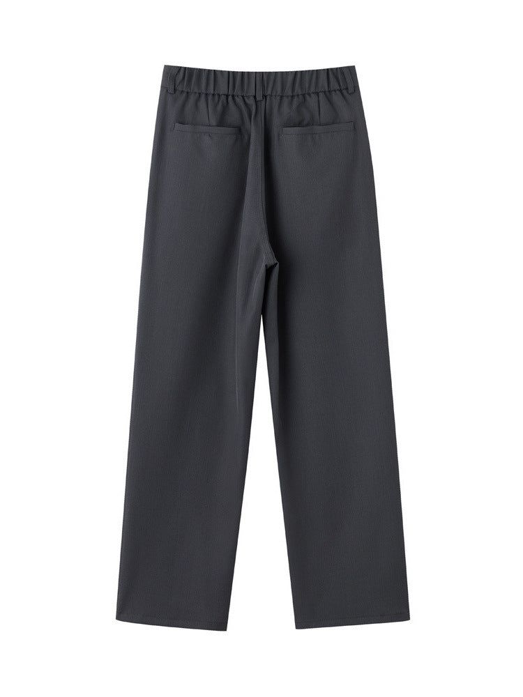 Men's American Retro High-Waisted Wide-Leg Drapey Suit Pants