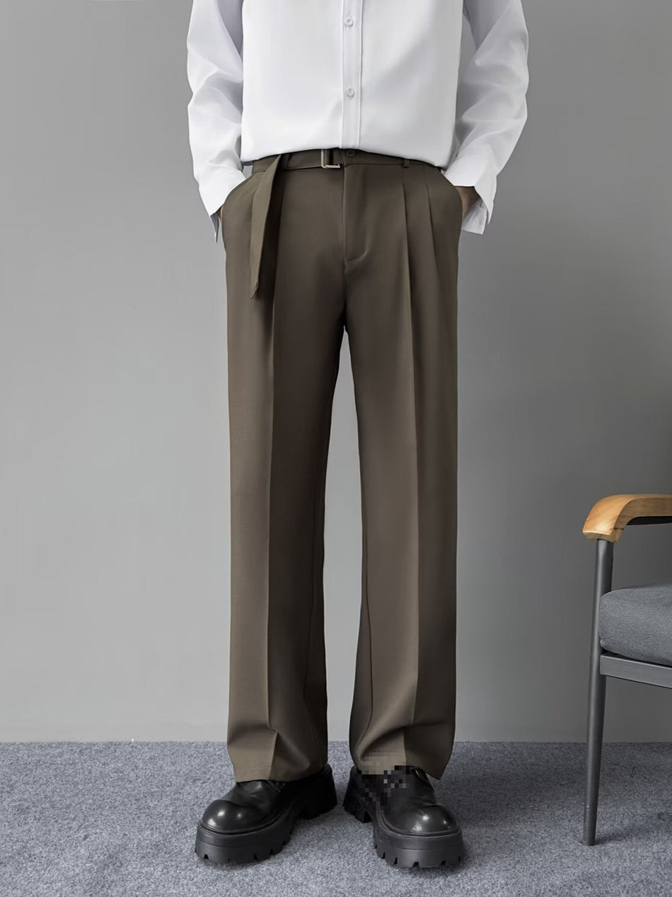 Men's Autumn Basic Solid Color Straight-Leg Drapey Flared