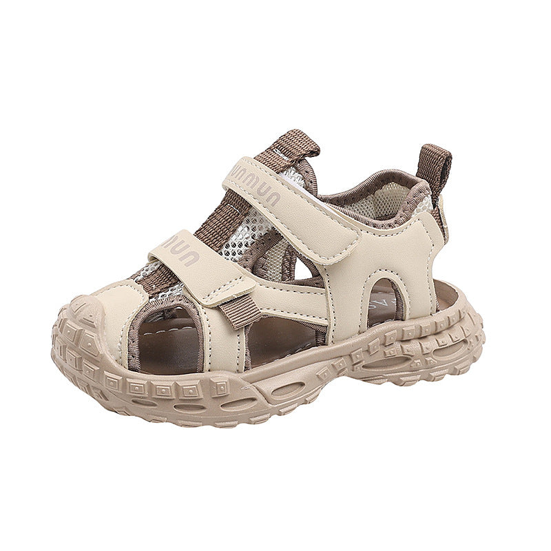 Black Premium Breathable Closed-Toe Children's Sports Sandals