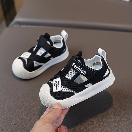 Black Premium Breathable Mesh Summer Toddler Sandals