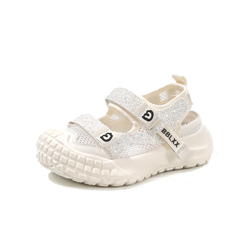 White Premium Mesh Frame Summer Sports Sandals for Girls