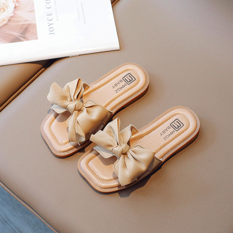 Brown Premium Open-Toe Summer Slip-On Sandals for Girls
