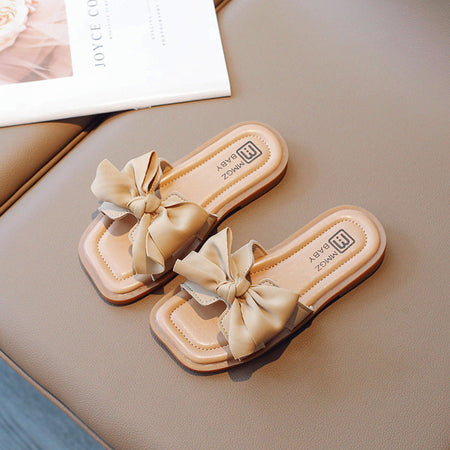 Brown Premium Open-Toe Summer Slip-On Sandals for Girls
