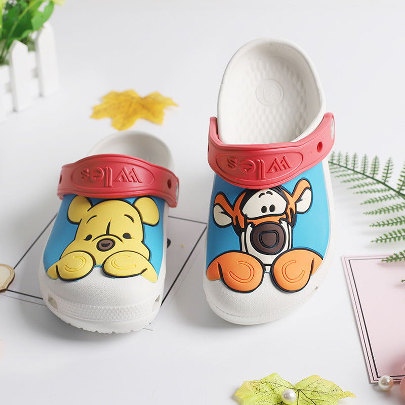 White Premium Cartoon Clog Sandals and Summer Slippers for Girls