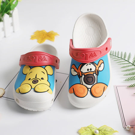 White Premium Cartoon Clog Sandals and Summer Slippers for Girls
