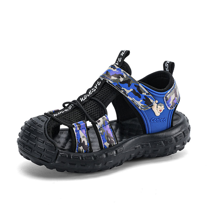 Black Premium Closed-Toe Summer Sports Sandals for Boys