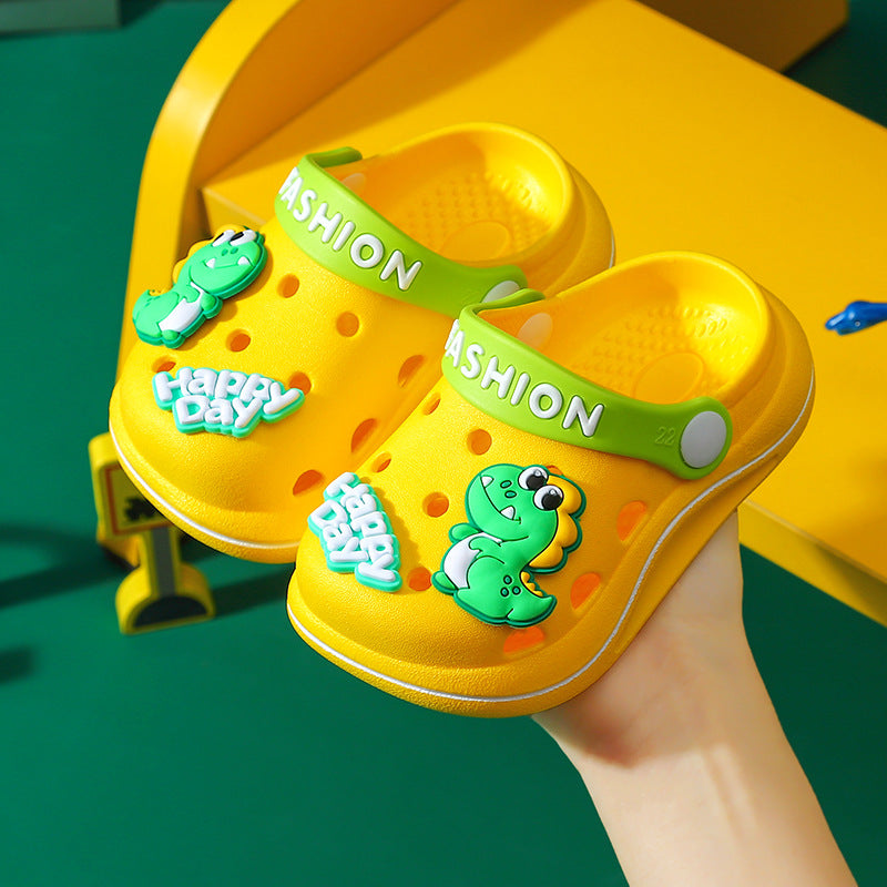 Yellow Premium Closed-Toe Summer Clogs and Sandals for Children