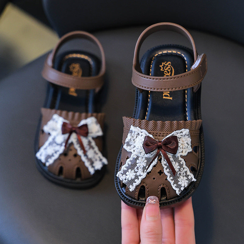 Premium Pearl Motif Closed-Toe Princess Sandals for Baby Girls