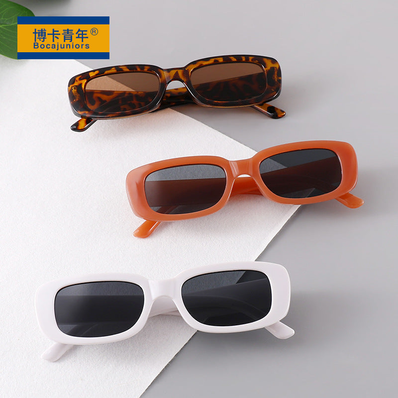 Black Premium Retro Oval Fashion Sunglasses with UV Protection for Kids