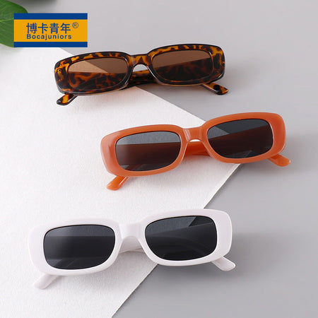 Black Premium Retro Oval Fashion Sunglasses with UV Protection for Kids