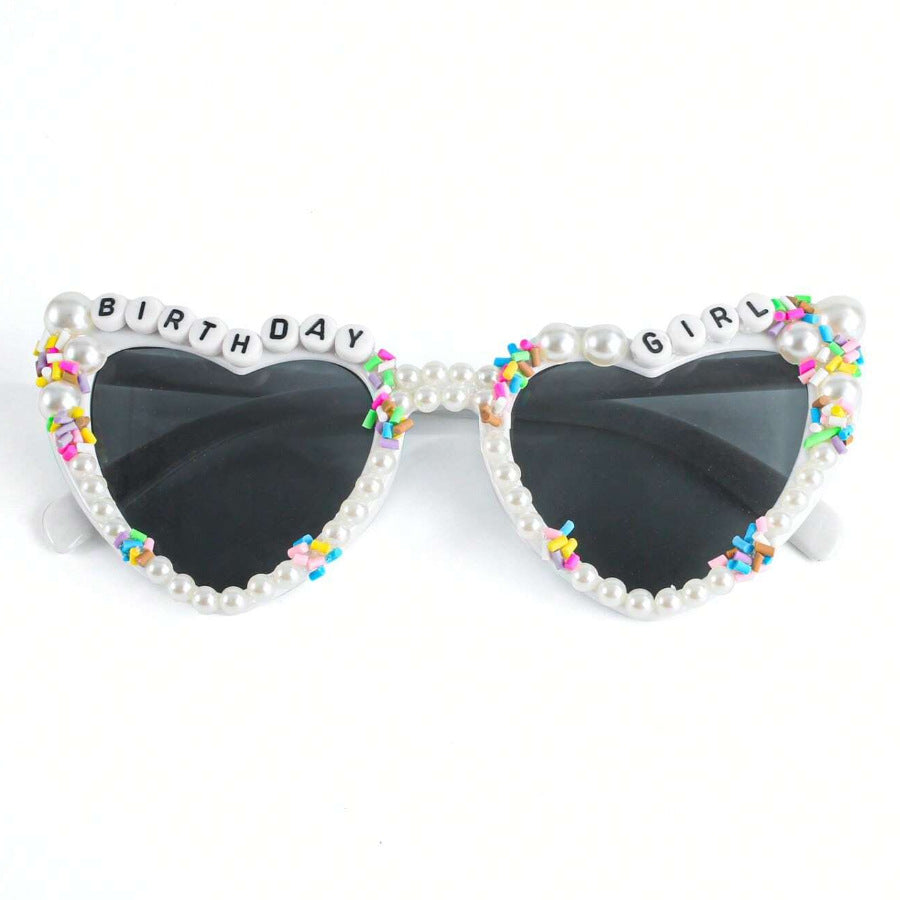Premium Custom Pearl and Letter Heart-Shaped Party Glasses