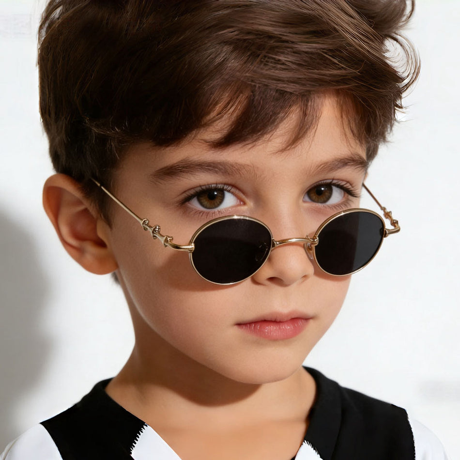 Premium "Old Money" Retro Oval Sunglasses for Older Kids