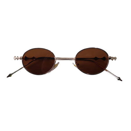 Black Premium "Old Money" Retro Oval Sunglasses for Older Kids