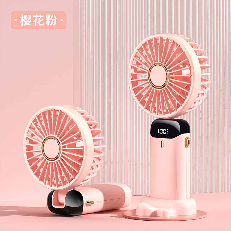 New Cross-Border Handheld Desk Fan with USB Digital Display &