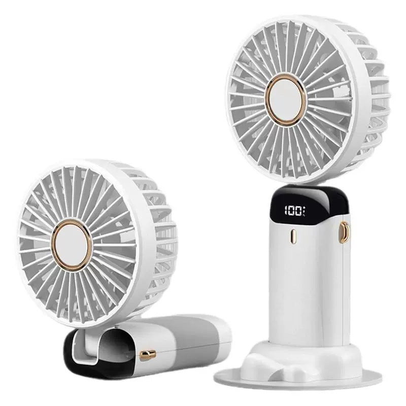 White Cross-Border N15 Handheld Mini Fan with Digital Display & Foldable Aromatherapy Design