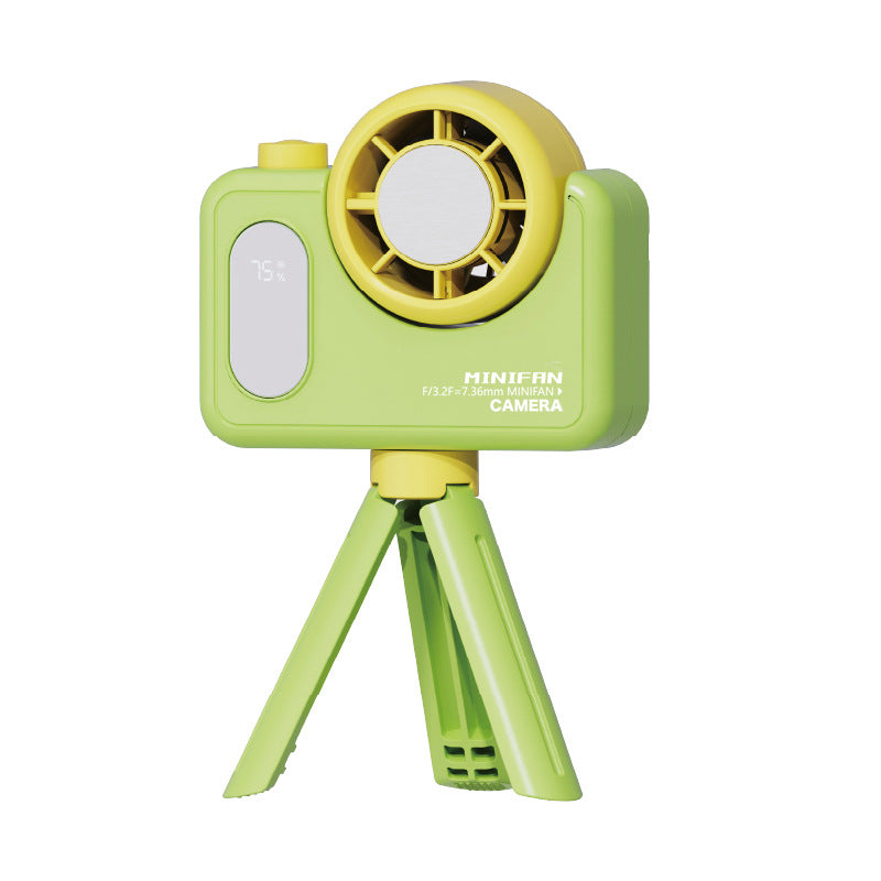 Green USB Rechargeable Handheld Mini Clip Fan with Ice Cooling