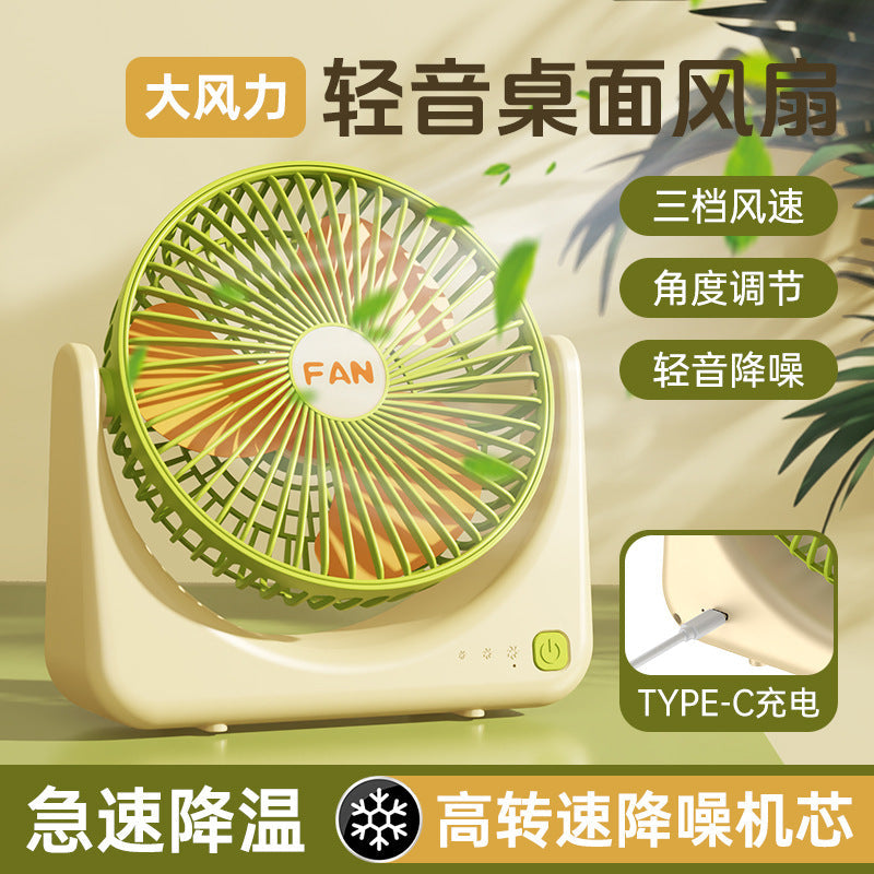 Portable USB Rechargeable Desktop Fan for Home and Camping