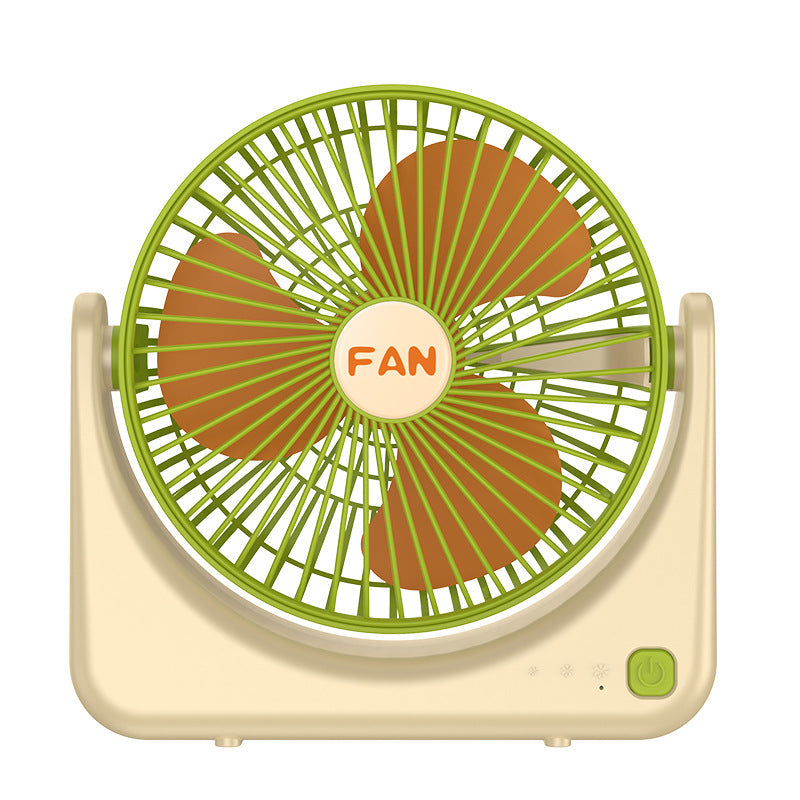 Green Portable USB Rechargeable Desktop Fan for Home and Camping – 19.6 cm
