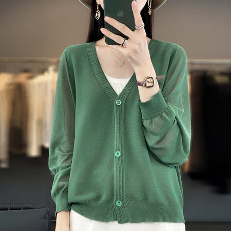 Grey Camel Women’s Ice Silk V-Neck Sun Protection Shawl Cardigan