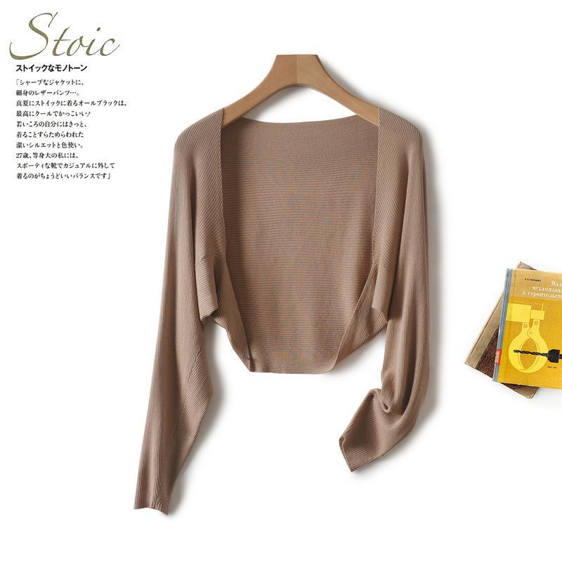Women’s Ice Silk Linen Knit UV Protection Shawl Cardigan