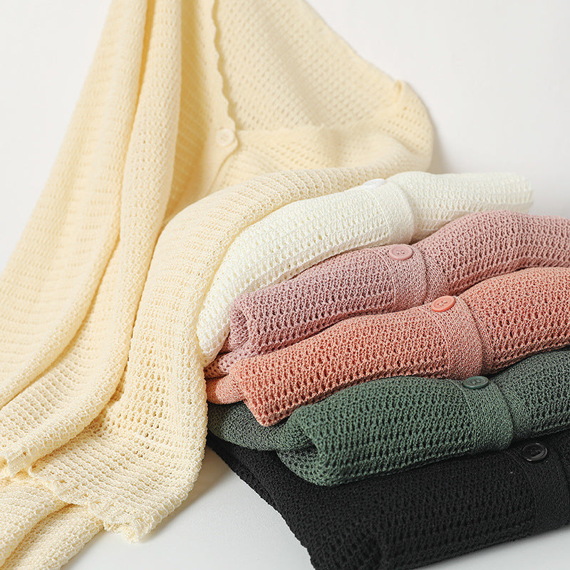 Women’s Ice Silk V-Neck Sun Protection Shawl Cardigan