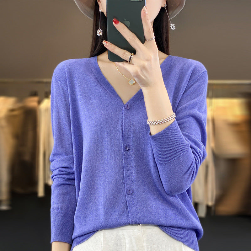 Women’s Linen Knit V-Neck Sun Protection Cardigan