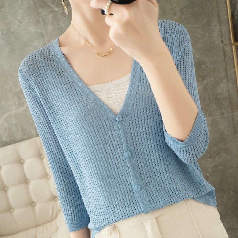 Women’s Ice Silk Mesh Knit Sun Protection Cardigan