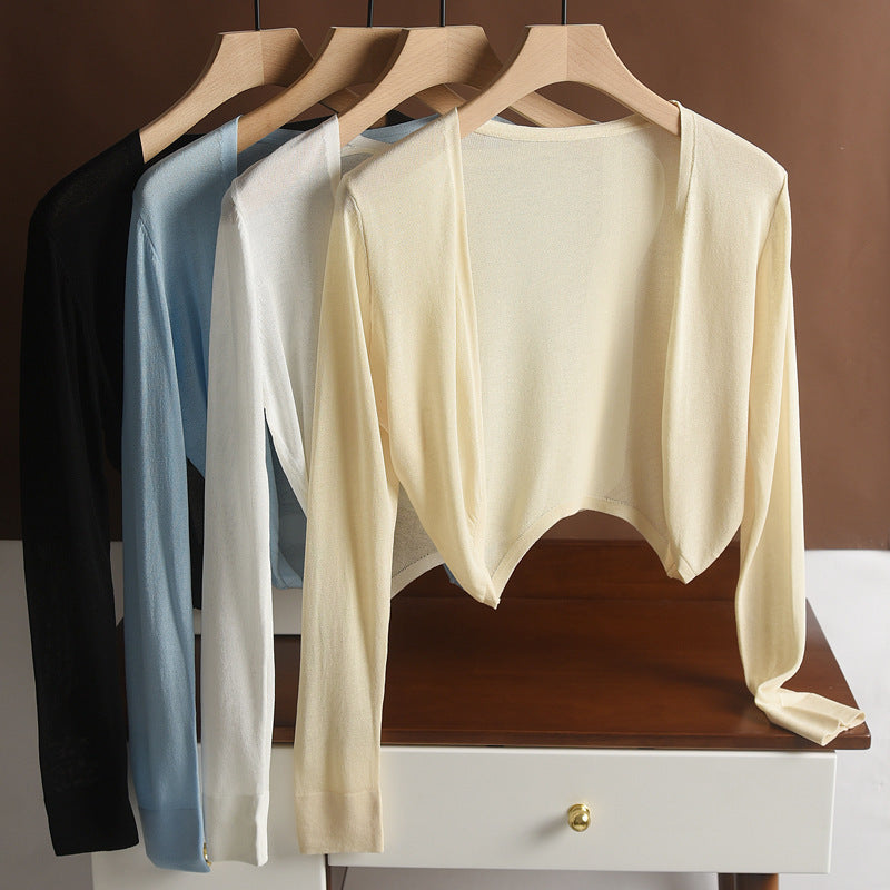 Meters Women’s Imitation Linen Ice Silk Sun Protection Cardigan