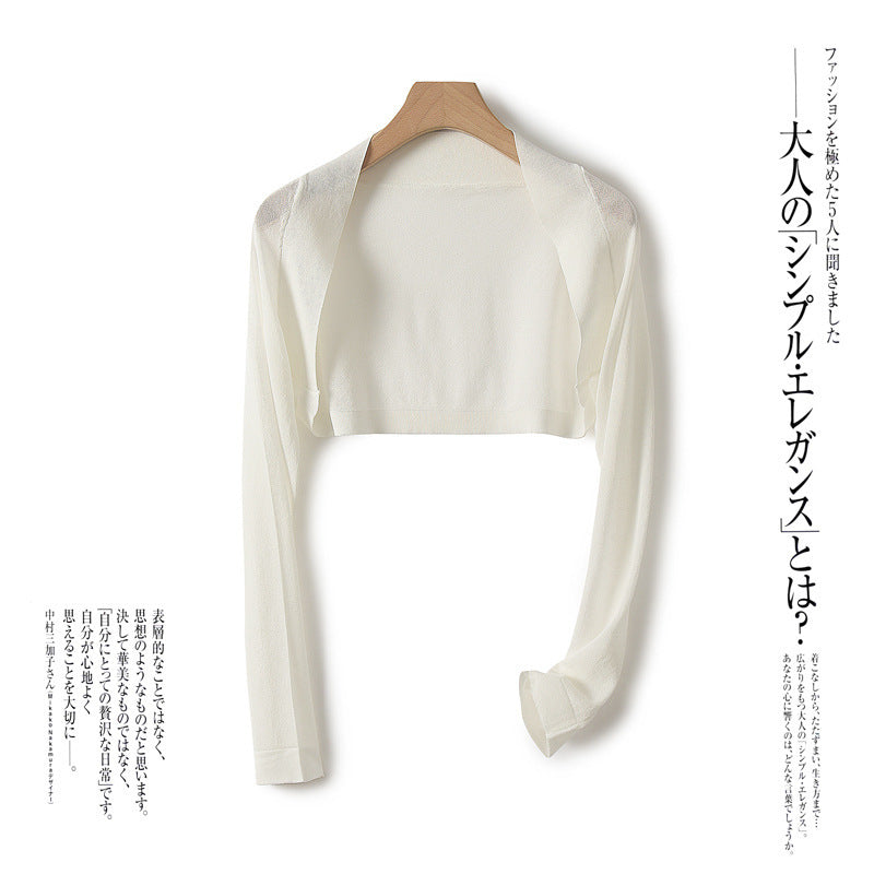 Women’s Summer Knit Short Cardigan Air Conditioning Shawl Jacket