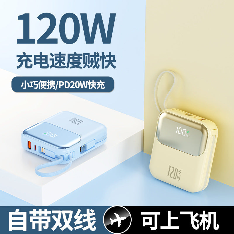 Mini 20000mAh Dual-Cable Fast Charging Power Bank