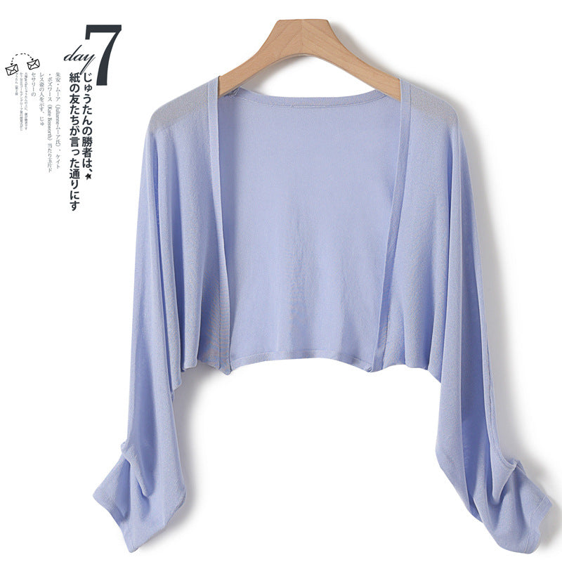 Women’s Ice Silk Sun Protection Short Shawl Cardigan Jacket
