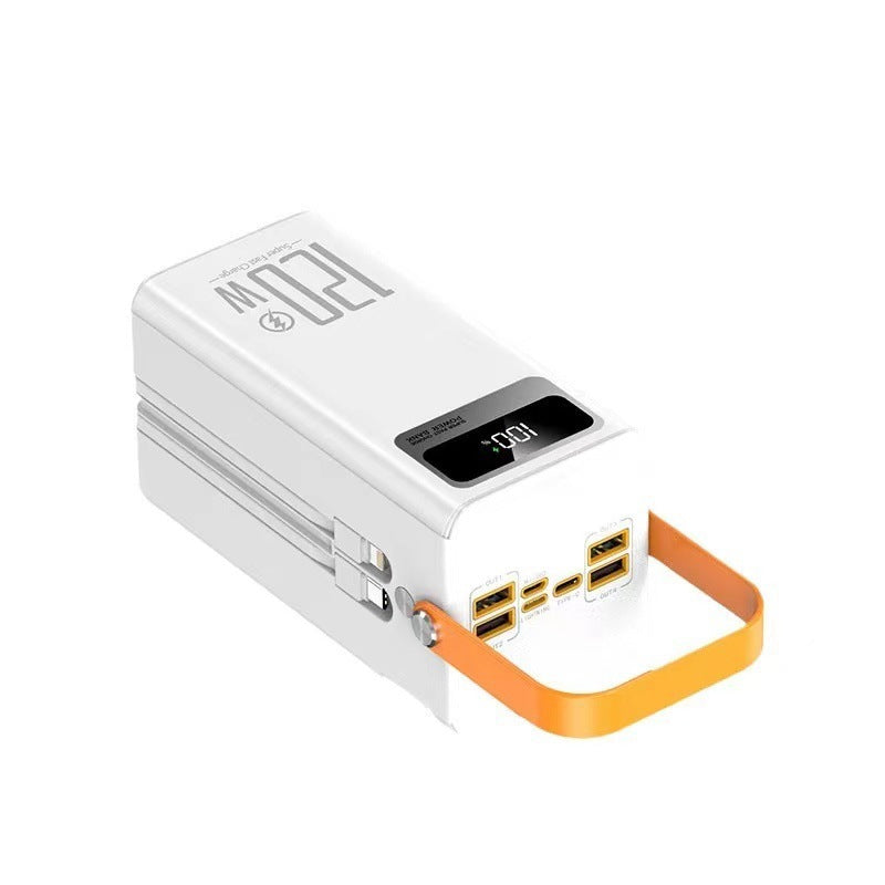 High-Capacity 120W Dual-Cable Fast Charging Power Bank