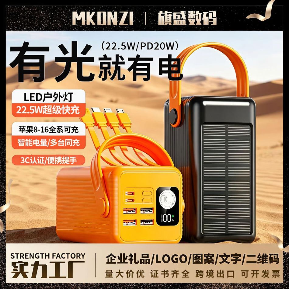 High-Capacity Fast Charging Solar Power Bank