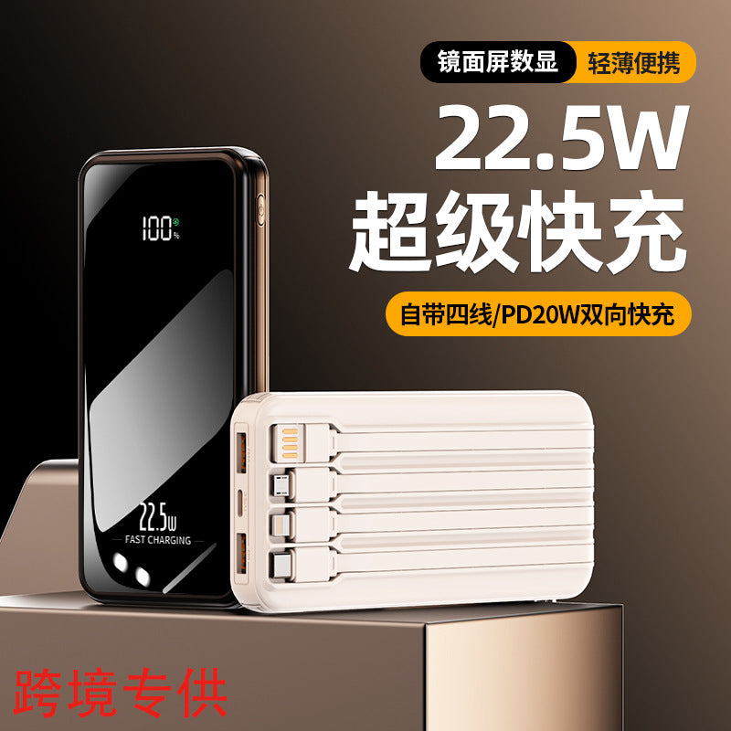 Premium 20000mAh Four-Cable Fast Charging Power Bank