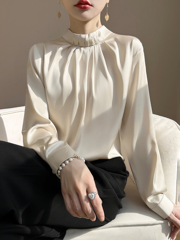 Women’s French Style Loose Fit Collared Fashion Shirt Top