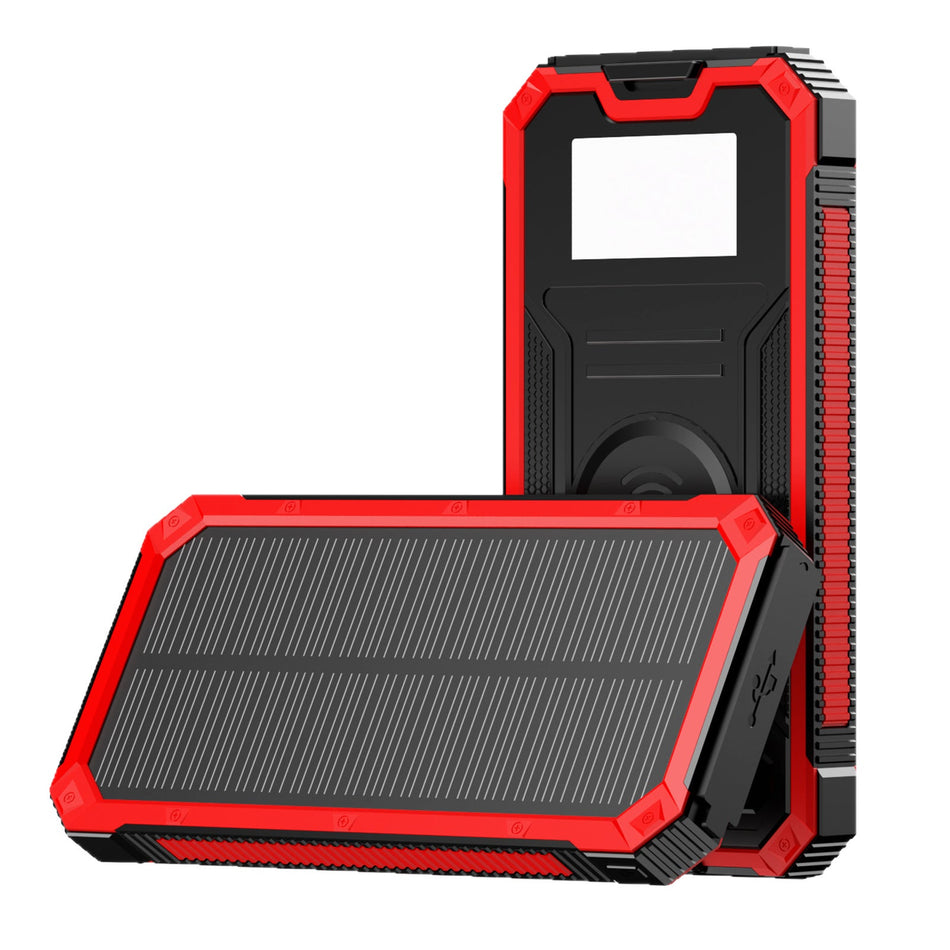Premium Outdoor Waterproof 10000mAh Solar Power Bank with LED