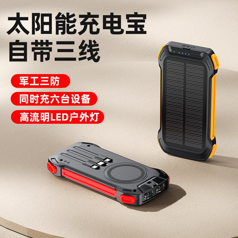 Premium Multi-Wire Solar Wireless Charging Power Bank