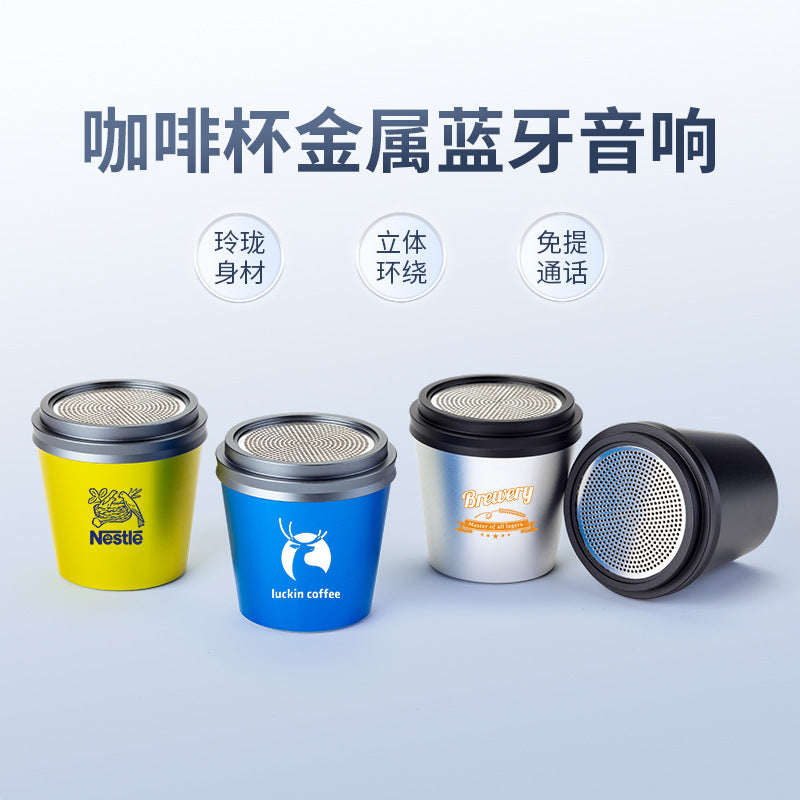 Portable Metal Mini Bluetooth Speaker with TWS Coffee Cup Design