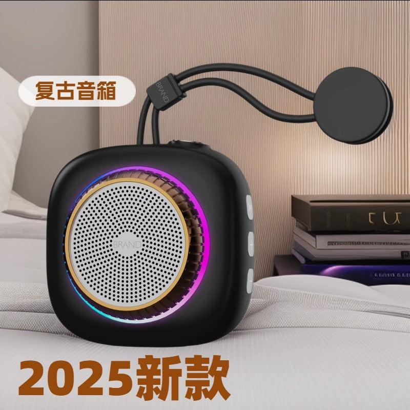 Retro Waterproof Bluetooth Speaker with Suction Cup and Light