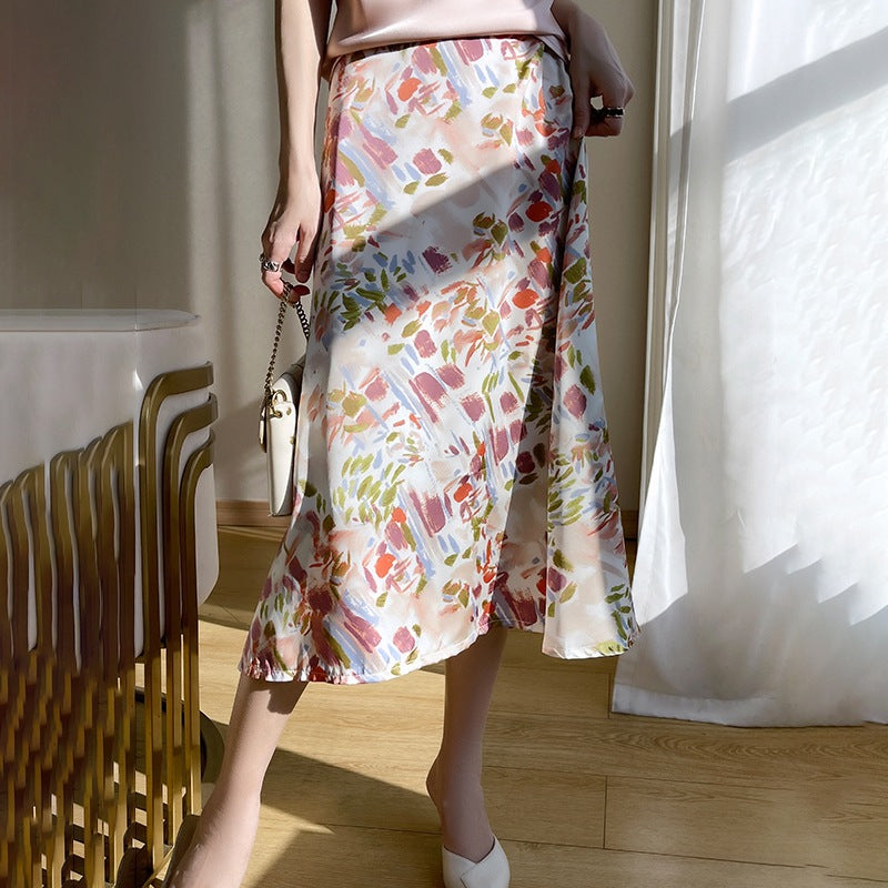 Women’s Floral High-Waisted Umbrella Skirt Printed A-Line Skirt