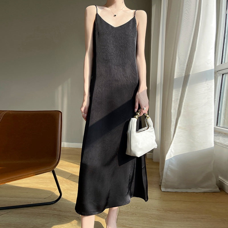 Women’s French Style Knitted Camisole Long Dress Summer