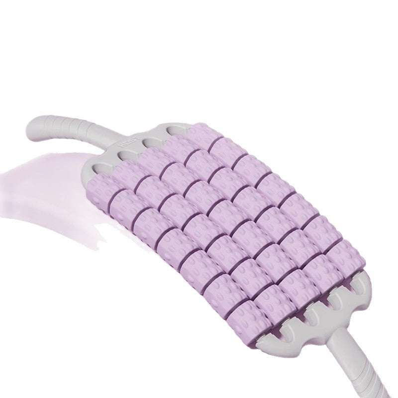Bendable four-row mace massage stick and sensory yoga roller in pink