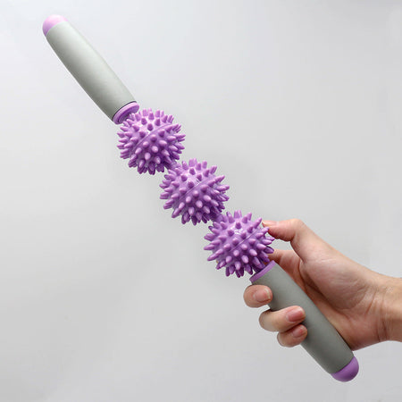 Mint green 3-ball thorn fascia massage stick yoga roller